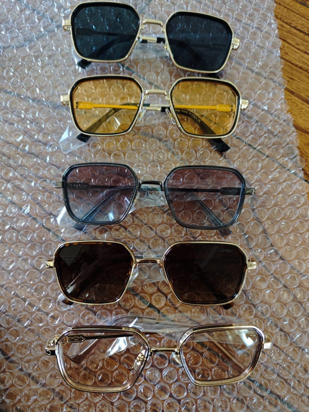 Cartier Men’s Multi-Pair Sunglasses Set in Black, Yellow, Brown, Gray, Clear